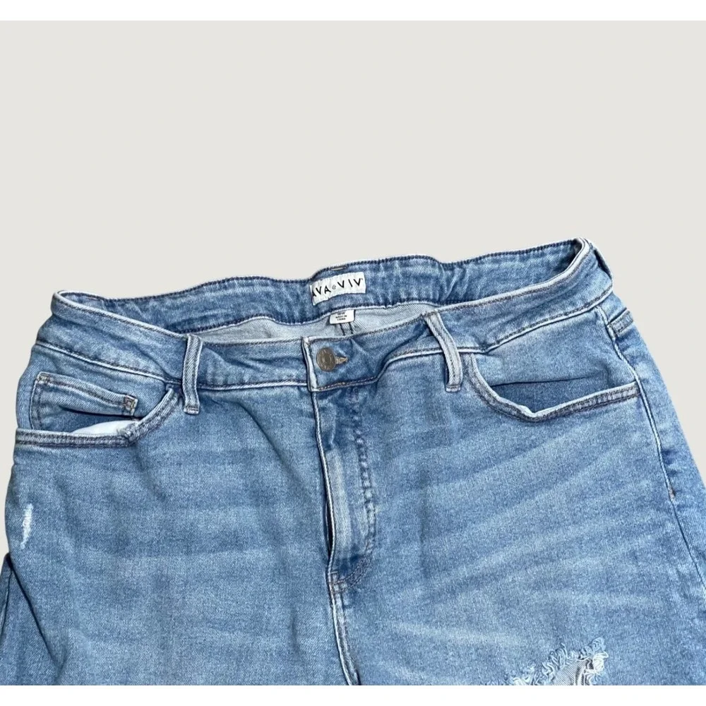 Ava & Viv Distressed Cropped Straight Leg Jeans 18W Grunge Streetwear‎ Y2K Edgy